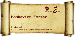 Maskovics Eszter névjegykártya